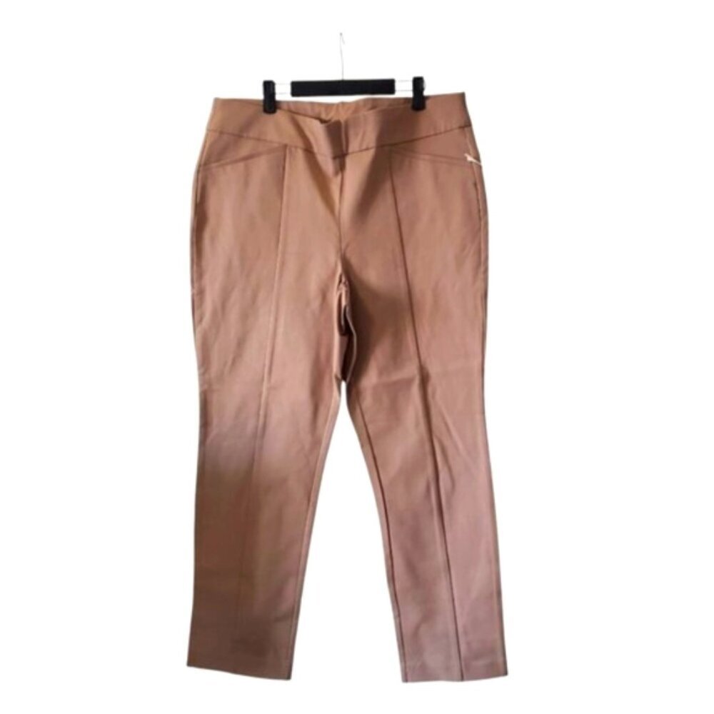 NWT Chico's Juliet So Slimming Pull On Tan Stretch Ankle Straight Leg Pants XL